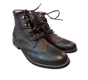 Joe's Jeans Men's Oxford Wingtip Leather Lug Sole Boots Brown NWOB Size 11